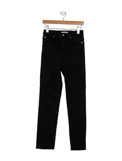 Pre-owned Re/done Mid-rise Straight Leg Jeans In Black