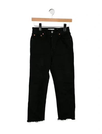 Pre-owned Re/done Mid-rise Straight Leg Jeans In Black