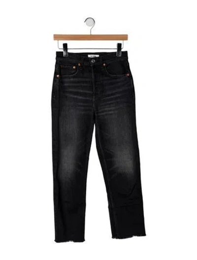 Pre-owned Re/done Mid-rise Straight Leg Jeans In Black