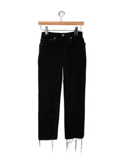 Pre-owned Re/done Mid-rise Straight Leg Jeans In Black