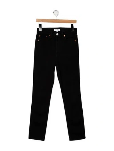 Pre-owned Re/done Mid-rise Straight Leg Jeans In Black
