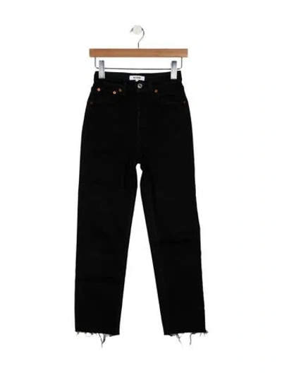 Pre-owned Re/done Mid-rise Straight Leg Jeans In Black