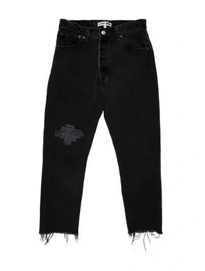 Pre-owned Re/done Mid-rise Straight Leg Jeans In Black