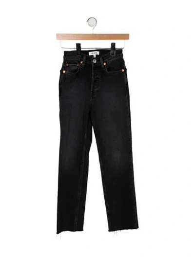 Pre-owned Re/done Mid-rise Straight Leg Jeans In Black