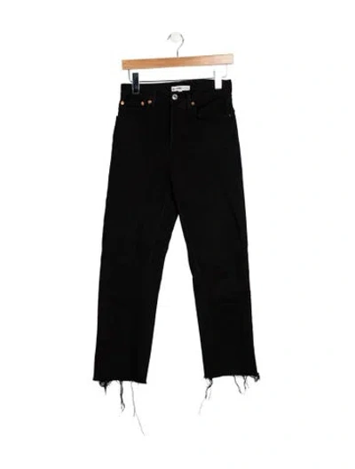 Pre-owned Re/done Mid-rise Straight Leg Jeans In Black