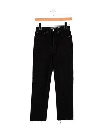 Pre-owned Re/done Mid-rise Straight Leg Jeans In Black