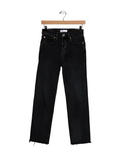 Pre-owned Re/done Mid-rise Straight Leg Jeans In Black