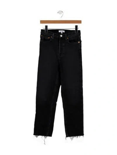 Pre-owned Re/done Mid-rise Straight Leg Jeans In Black