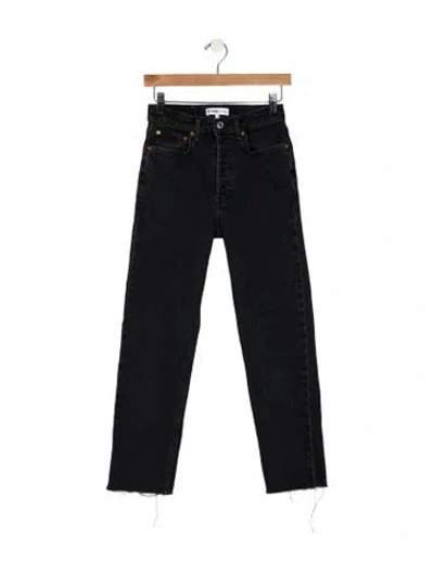Pre-owned Re/done Mid-rise Straight Leg Jeans In Black