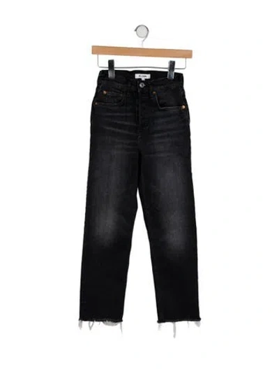 Pre-owned Re/done Mid-rise Straight Leg Jeans In Black
