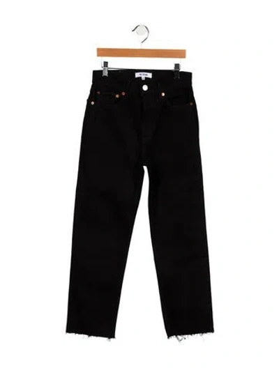Pre-owned Re/done Mid-rise Straight Leg Jeans In Black