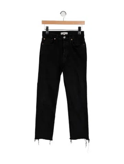 Pre-owned Re/done Mid-rise Straight Leg Jeans In Black