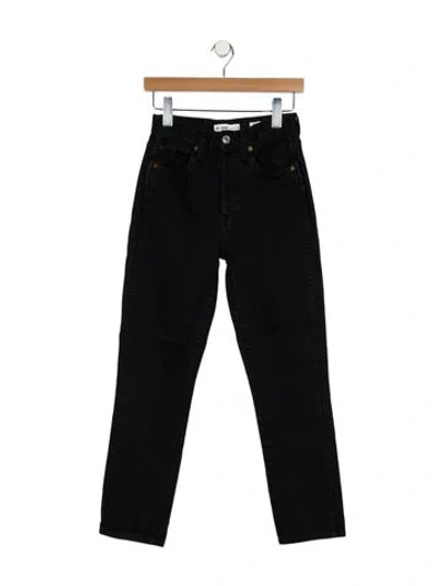 Pre-owned Re/done Mid-rise Straight Leg Jeans In Black