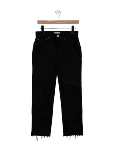 Pre-owned Re/done Mid-rise Straight Leg Jeans In Black