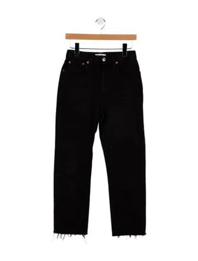 Pre-owned Re/done Mid-rise Straight Leg Jeans In Black