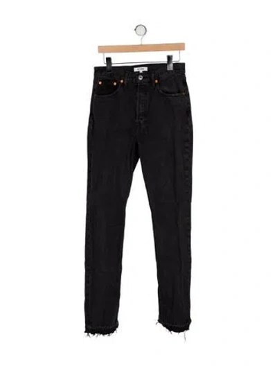 Pre-owned Re/done Mid-rise Straight Leg Jeans In Black
