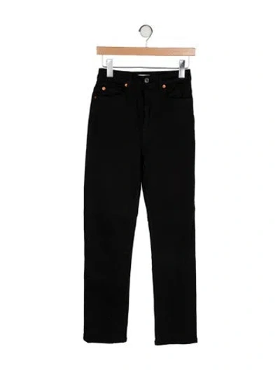 Pre-owned Re/done Mid-rise Straight Leg Jeans In Black