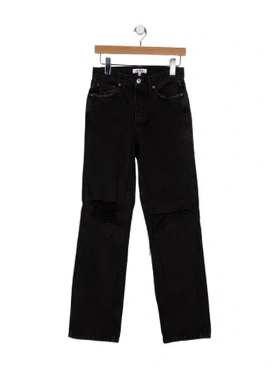 Pre-owned Re/done Mid-rise Straight Leg Jeans In Black