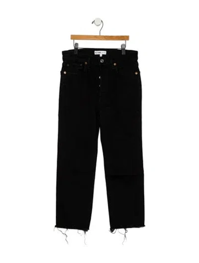 Pre-owned Re/done Mid-rise Straight Leg Jeans In Black