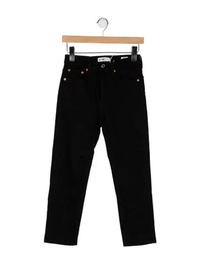 Pre-owned Re/done Mid-rise Straight Leg Jeans In Black