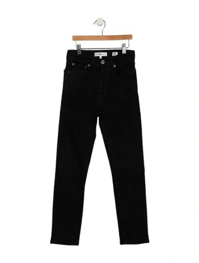 Pre-owned Re/done Mid-rise Straight Leg Jeans In Black