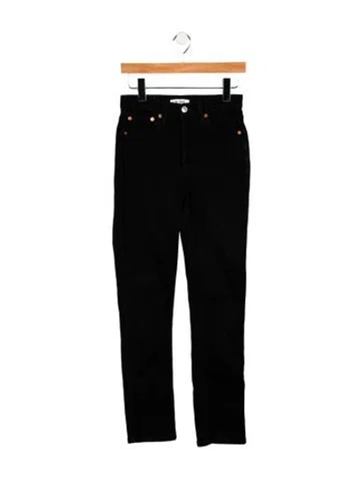 Pre-owned Re/done Mid-rise Straight Leg Jeans In Black