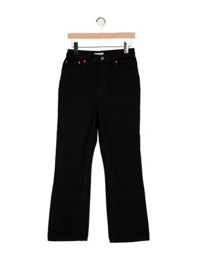 Pre-owned Re/done Mid-rise Straight Leg Jeans In Black