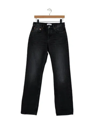 Pre-owned Re/done Mid-rise Straight Leg Jeans In Black