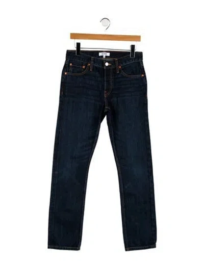 Pre-owned Re/done Mid-rise Straight Leg Jeans In Black