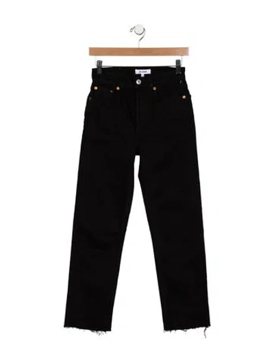 Pre-owned Re/done Mid-rise Straight Leg Jeans In Black