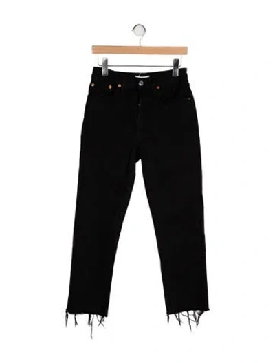 Pre-owned Re/done Mid-rise Straight Leg Jeans In Black