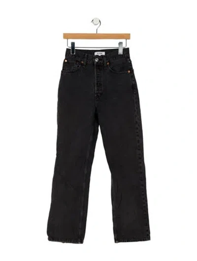 Pre-owned Re/done Mid-rise Straight Leg Jeans In Black