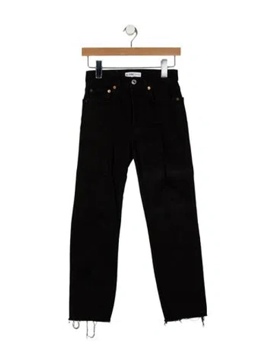 Pre-owned Re/done Mid-rise Straight Leg Jeans In Black