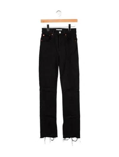 Pre-owned Re/done Mid-rise Straight Leg Jeans In Black