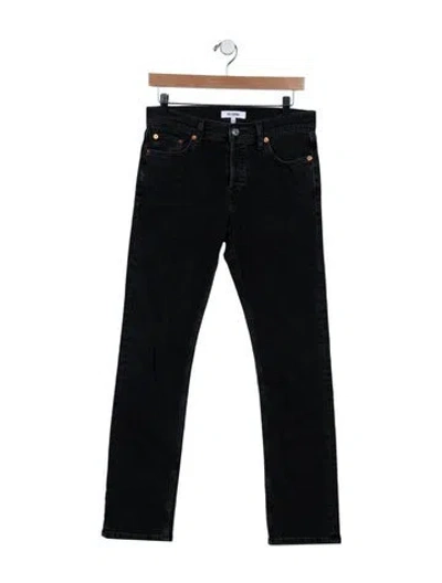 Pre-owned Re/done Mid-rise Straight Leg Jeans In Black