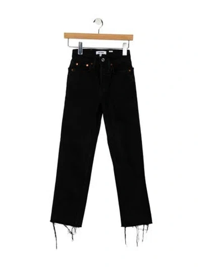 Pre-owned Re/done Mid-rise Straight Leg Jeans In Black