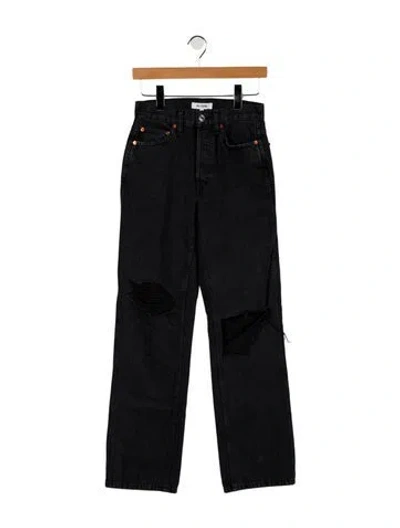 Pre-owned Re/done Mid-rise Straight Leg Jeans In Black
