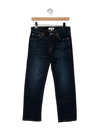Pre-owned Re/done Mid-rise Straight Leg Jeans In Black
