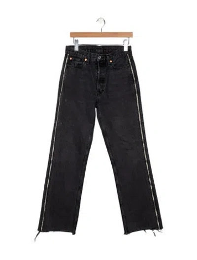 Pre-owned Re/done Mid-rise Straight Leg Jeans In Black