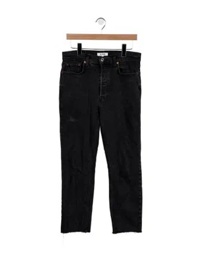 Pre-owned Re/done Mid-rise Straight Leg Jeans In Black