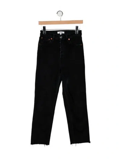 Pre-owned Re/done Mid-rise Straight Leg Jeans In Black
