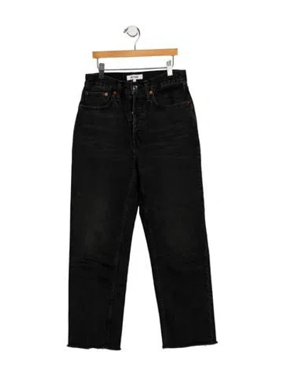 Pre-owned Re/done Mid-rise Straight Leg Jeans In Black