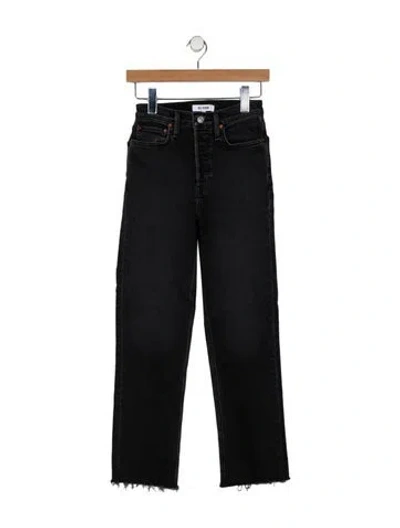 Pre-owned Re/done Mid-rise Straight Leg Jeans In Black