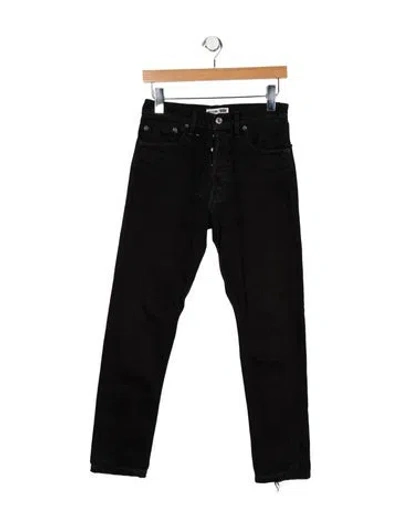 Pre-owned Re/done Mid-rise Straight Leg Jeans In Black