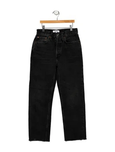Pre-owned Re/done Mid-rise Straight Leg Jeans In Black