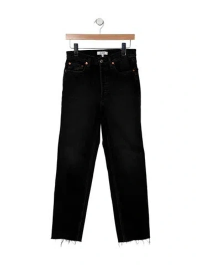 Pre-owned Re/done Mid-rise Straight Leg Jeans In Black