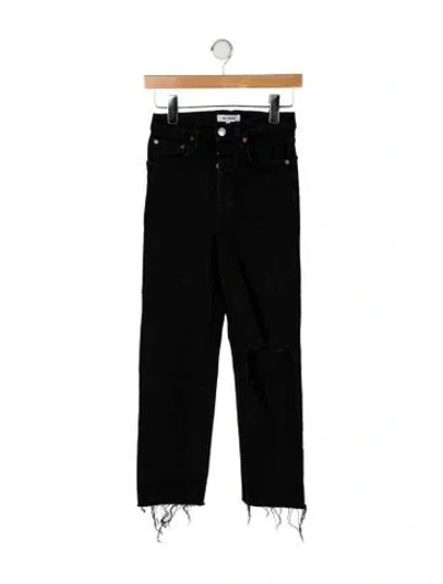 Pre-owned Re/done Mid-rise Straight Leg Jeans In Black