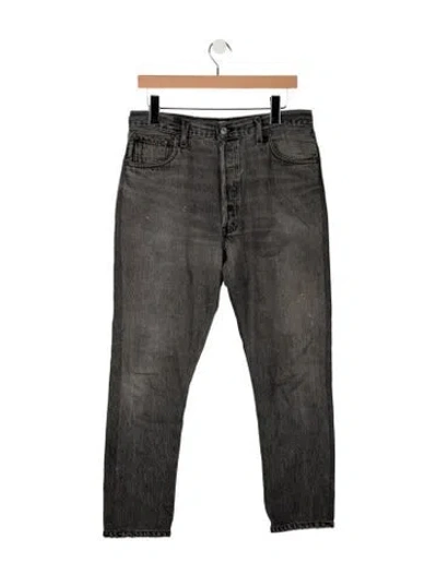 Pre-owned Re/done Mid-rise Straight Leg Jeans In Black