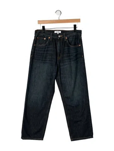 Pre-owned Re/done Mid-rise Straight Leg Jeans In Black