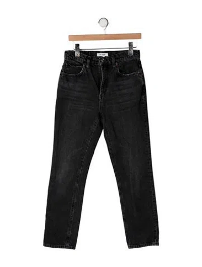 Pre-owned Re/done Mid-rise Straight Leg Jeans In Black